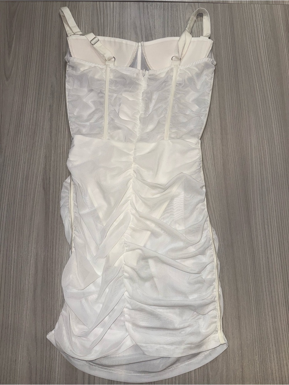 White Sheer Corset Mini Dress with Bustier - Picture 4 of 5